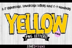 Yellow Font PNG Letters | Yellow Doodle Alphabet PNG Letter Product Image 1