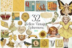 Yellow Vintage Ephemera Sublimation Bundle Product Image 1