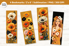 Autumn Floral Bookmark , Printable Crafts, 4 PNG Product Image 1