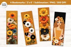 Autumn Floral Bookmark , Printable Crafts, 4 PNG Product Image 1