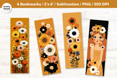 Autumn Floral Bookmark , Printable Crafts, 4 PNG Product Image 1