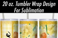 Yellow Plaid Floral Seamless 20 oz Tumbler Sublimation Product Image 2