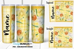 Yellow Plaid Floral Seamless 20 oz Tumbler Sublimation Product Image 1