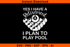 Retirement Pool Player SVG | Funny Retirement Gift Design Product Image 1