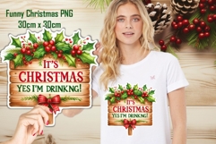 Large Rustic Funny Christmas Sublimation 30cm x 30cm PNG Product Image 1