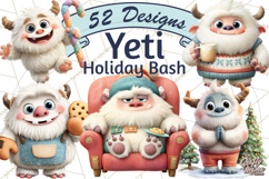 Christmas Yeti PNG, Funny Winter Clip Art Product Image 1
