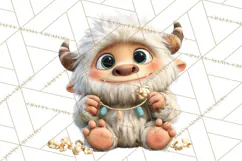 Christmas Yeti PNG, Funny Winter Clip Art Product Image 3