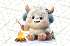 Christmas Yeti PNG, Funny Winter Clip Art Product Image 5