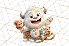 Christmas Yeti PNG, Funny Winter Clip Art Product Image 2