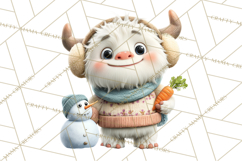 Christmas Yeti PNG, Funny Winter Clip Art Product Image 3