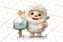 Christmas Yeti PNG, Funny Winter Clip Art Product Image 4