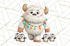 Christmas Yeti PNG, Funny Winter Clip Art Product Image 2