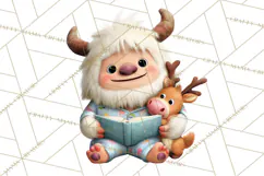 Christmas Yeti PNG, Funny Winter Clip Art Product Image 5