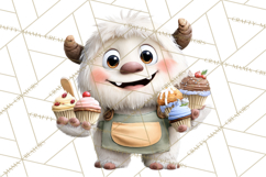 Christmas Yeti PNG, Funny Winter Clip Art Product Image 2