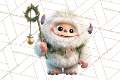 Christmas Yeti PNG, Funny Winter Clip Art Product Image 5