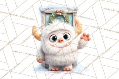 Christmas Yeti PNG, Funny Winter Clip Art Product Image 5