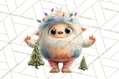 Christmas Yeti PNG, Funny Winter Clip Art Product Image 2