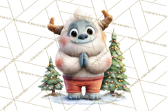 Christmas Yeti PNG, Funny Winter Clip Art Product Image 3