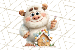 Christmas Yeti PNG, Funny Winter Clip Art Product Image 2