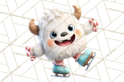Christmas Yeti PNG, Funny Winter Clip Art Product Image 4