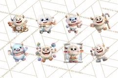 Christmas Yeti PNG, Funny Winter Clip Art Product Image 4