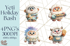 Christmas Yeti PNG, Funny Winter Clip Art Product Image 1