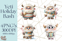 Christmas Yeti PNG, Funny Winter Clip Art Product Image 1