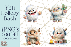 Christmas Yeti PNG, Funny Winter Clip Art Product Image 1