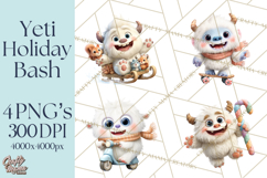 Christmas Yeti PNG, Funny Winter Clip Art Product Image 1
