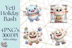 Christmas Yeti PNG, Funny Winter Clip Art Product Image 1