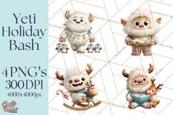 Christmas Yeti PNG, Funny Winter Clip Art Product Image 1