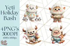 Christmas Yeti PNG, Funny Winter Clip Art Product Image 1