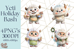 Christmas Yeti PNG, Funny Winter Clip Art Product Image 1