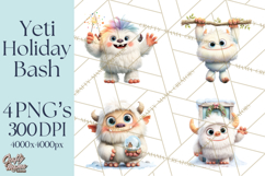 Christmas Yeti PNG, Funny Winter Clip Art Product Image 1