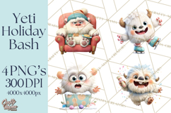 Christmas Yeti PNG, Funny Winter Clip Art Product Image 1