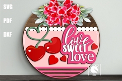 Love Sweet Love Door Hanger SVG | Cherry Door Sign SVG Product Image 1