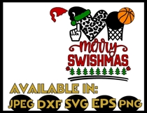 Basketball svg JPEG Silhouette Cricut Christmas swish ball Product Image 2