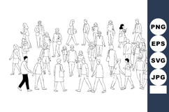 Diverse group of people walking in various directions vector Product Image 1