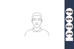 Minimalist line art portrait of a man with short hair and co Product Image 1