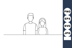 Minimalist outline of man and woman standing side by side in Product Image 1
