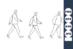 Male outlines walking in different postures vector illustrat Product Image 1