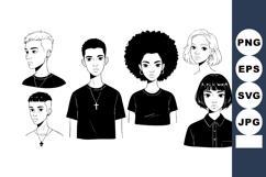 Diverse young people portraits with various hairstyles and c Product Image 1