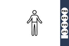 Human figure symbol icon simple outline style black vector i Product Image 1
