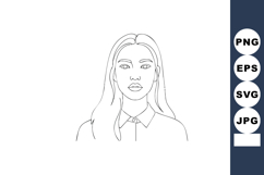 Young woman portrait vector line art minimalistic style natu Product Image 1