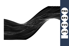 Abstract black and white wavy lines flowing modern vector il Product Image 1