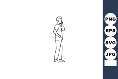 Man standing talking on mobile phone vector illustration in Product Image 1