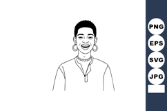 Smiling woman with earrings wearing casual jacket vector ill Product Image 1