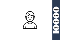 Male avatar user profile icon simple line style vector graph Product Image 1