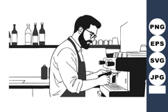 Barista making coffee with espresso machine in modern cafe i Product Image 1