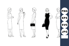 Women Fashion Models Wearing Dresses and High Heels Standing Product Image 1